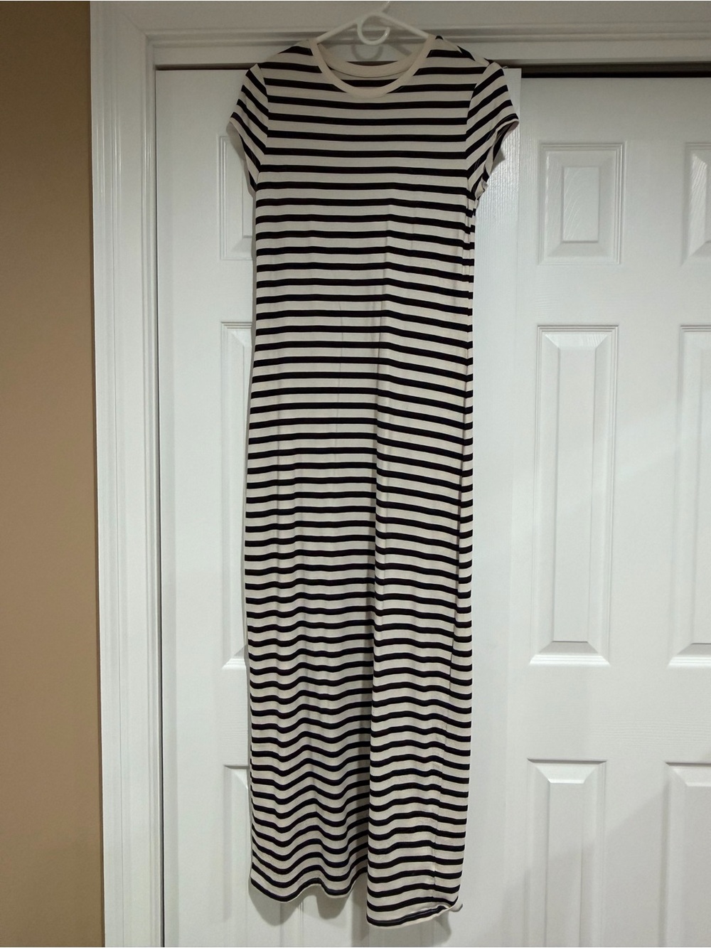 Target Black and White Striped Short-Sleeve Maxi Dress